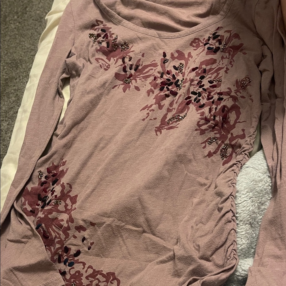 Motherhood Maternity Pink Floral Long Sleeve Top